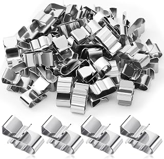 Zhengmy 50-Pack Stainless Steel Trailer Wire Clips 22.5mm Double Cable Clamps for Boats, Trailers, Solar Panels & PV Wiring