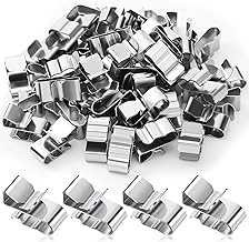 Zhengmy 50 Pcs Trailer Frame Wire Clips Stainless Steel Metal Cable Clips 22.5 mm/ 0.89 Inch Solar Panel Double Wire Clamps Trailer Clamps for PV Wiring Boat Cable