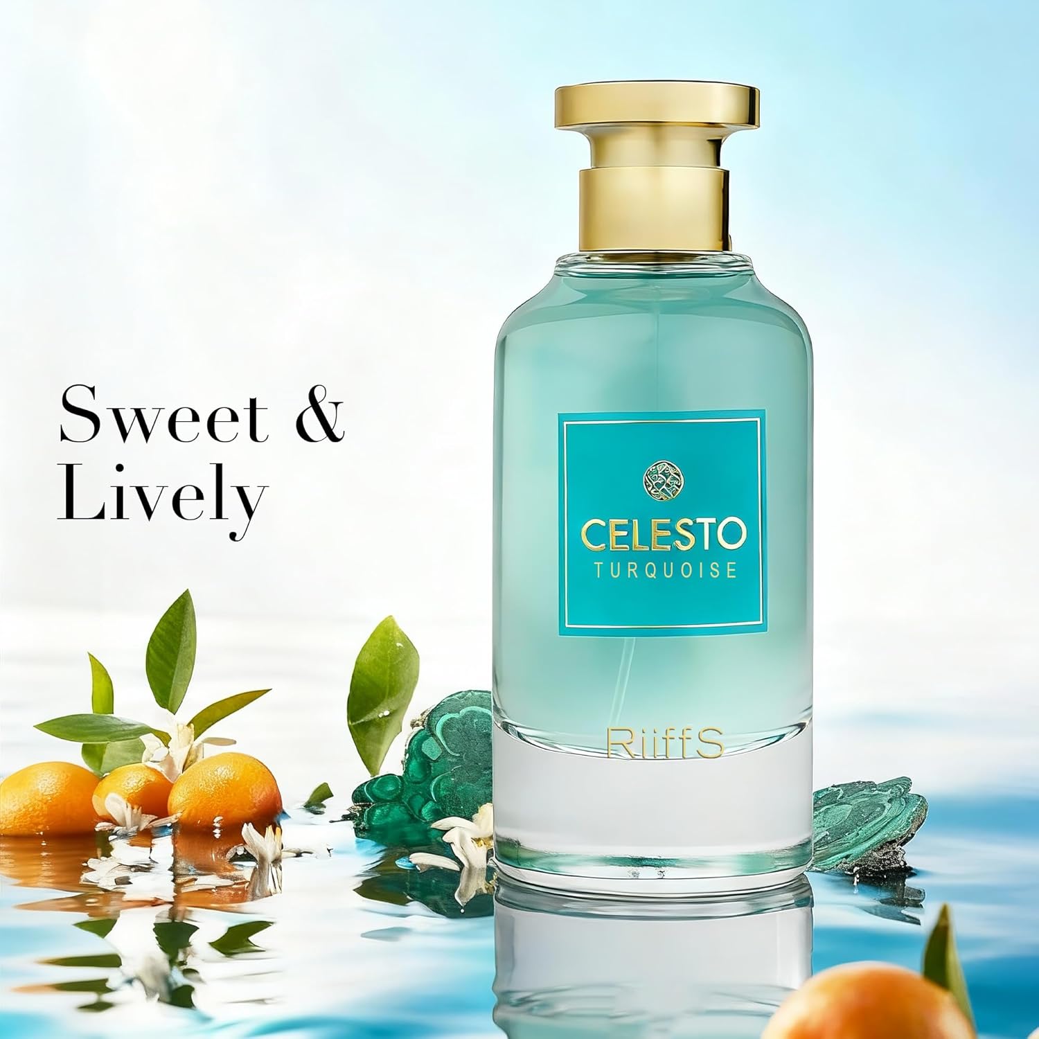 AFLUXE Celesto Turquoise Luxury Cologne for Men - Lavender & Oud Aromatic Elixir-100ml Eau de Parfum - Long Lasting - Versatile Signature - Elite Gift (Celesto Turquoise)
