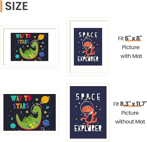 Vista 181 de upsimples - Portarretratos de 8.5 x 11 pulgadas, para fotos de 6 x 8 pulgadas con paspartú o de 8.5 x 11 pulgadas sin paspartú, marcos de fotos