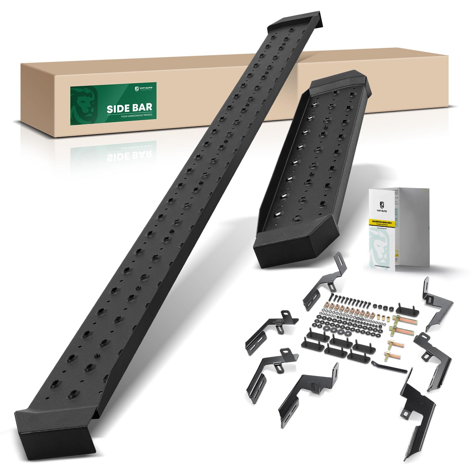 YHTAUTO 6.5 Inch Running Boards Fit Ford Econoline 1999-2006 Full-Size Van, Side Steps Carbon Steel Step Bars Off-Road Exterior Accessories