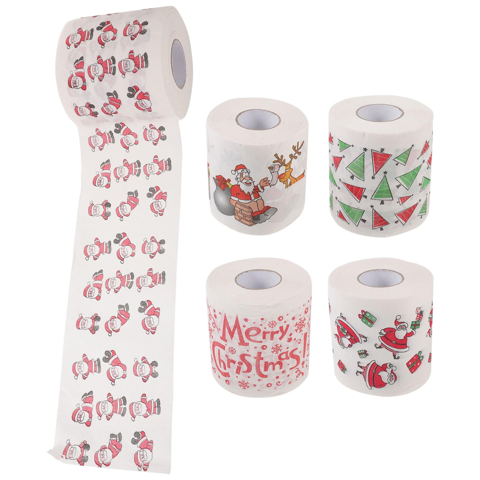 BESPORTBLE 5 Rollos Servilletas De Papel para Cena Servilletas Navideñas Decoración De Fiesta Uso Diario