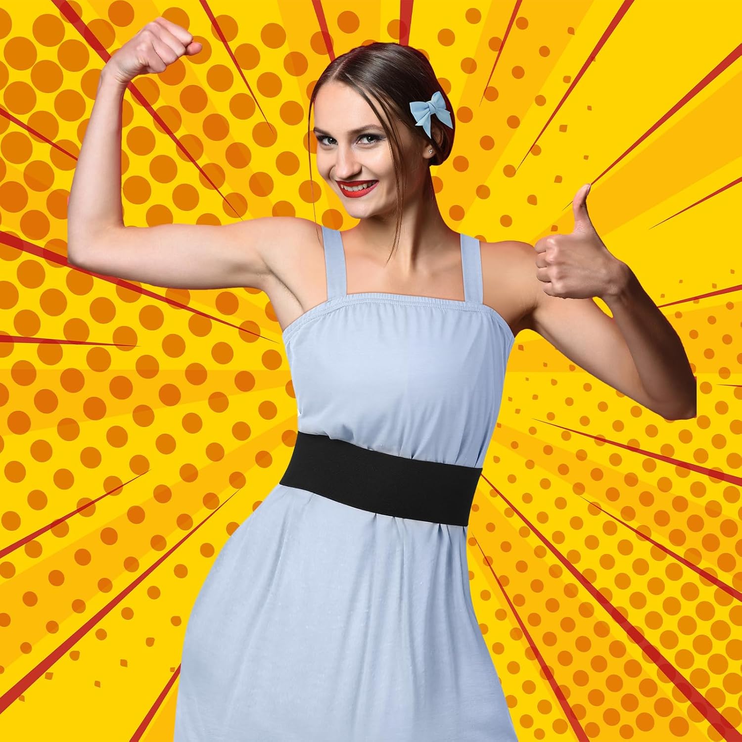 Women's Power Animated Costume Set Vest Dress Wide Cinch Black Belt Tank Dress for Halloween Party Character Cosplay - Image 5