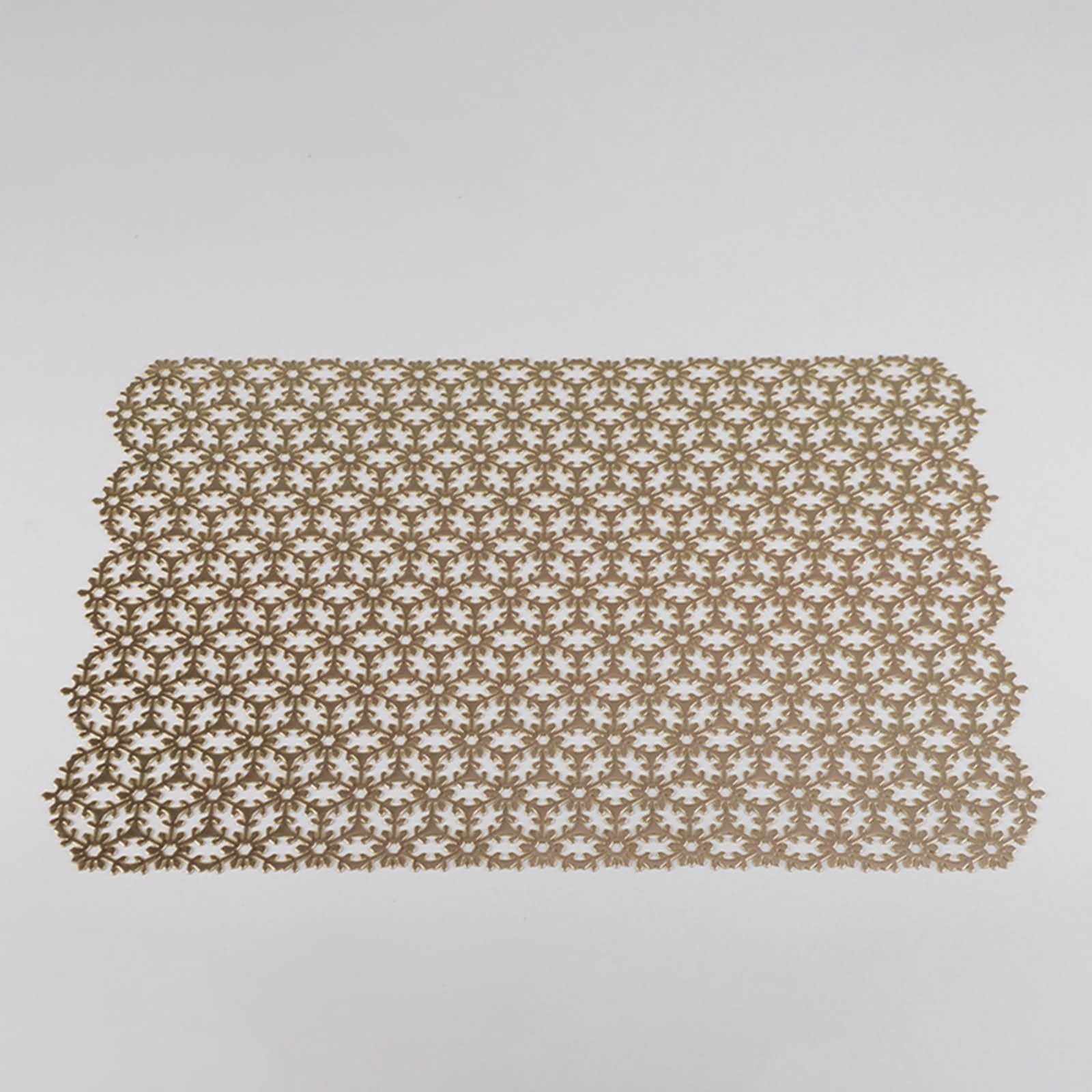 Decoraciones de Mantel Individual de 10 PCS, 45 x 30 CM PVC Manteles Individuales de Comedor Oro, Rectángulo con Geométrico