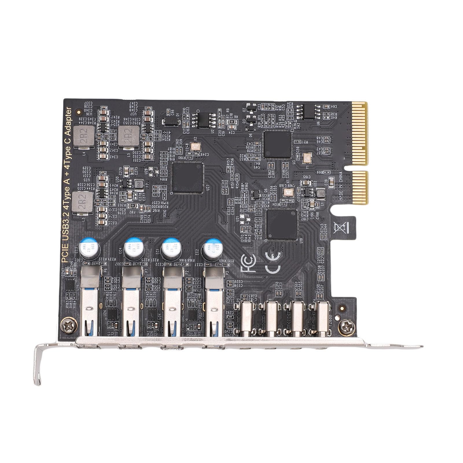 CHICIRIS Scheda di Espansione PCIe USB 3.2 Gen 2 Trasferimento Dati Efficiente A 10 Gbps per Desktop 8 Porte 4x Tipo C 4x Tipo A