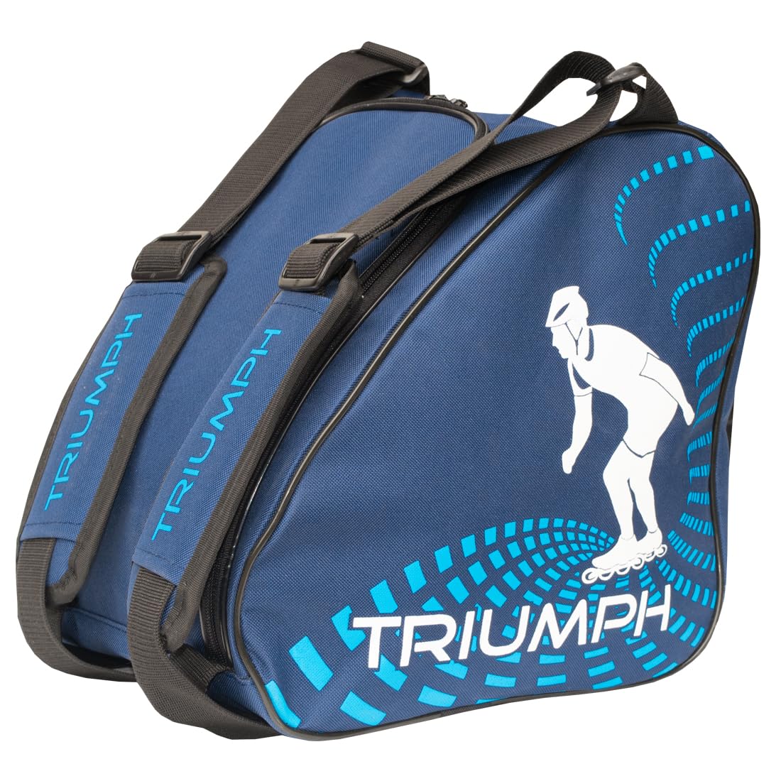 Triumph Nylon Skating Bag for Four Wheel Skates - Roller Skates Sports & Travel Bag for Men/Women/Kids (Size: 12"X11"X9") (Navy Blue)-image-38
