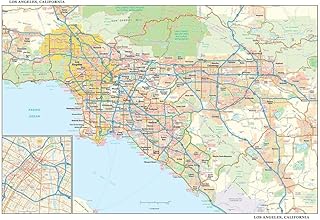 Los Angeles, California Wall Map - 21.75" x 14.5" Paper