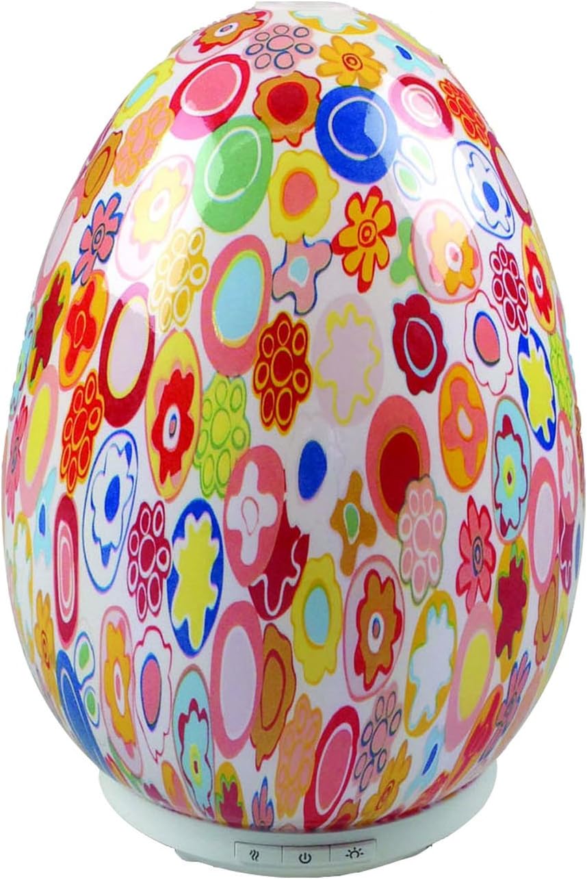 Premium Ultrasonic Estelle Glass Cool Mist Aroma Aromatherapy Oil Diffuser Humidifier with 7 Color Changing Lights Waterless Auto Shut-off