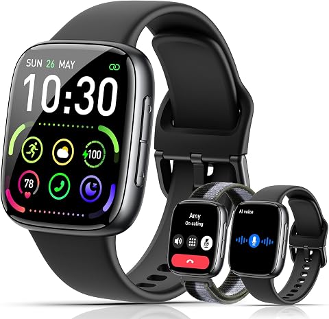 Smart Watch for Women and Men, 1.85" AMOLED Fitness Tracker with Heart Rate,...