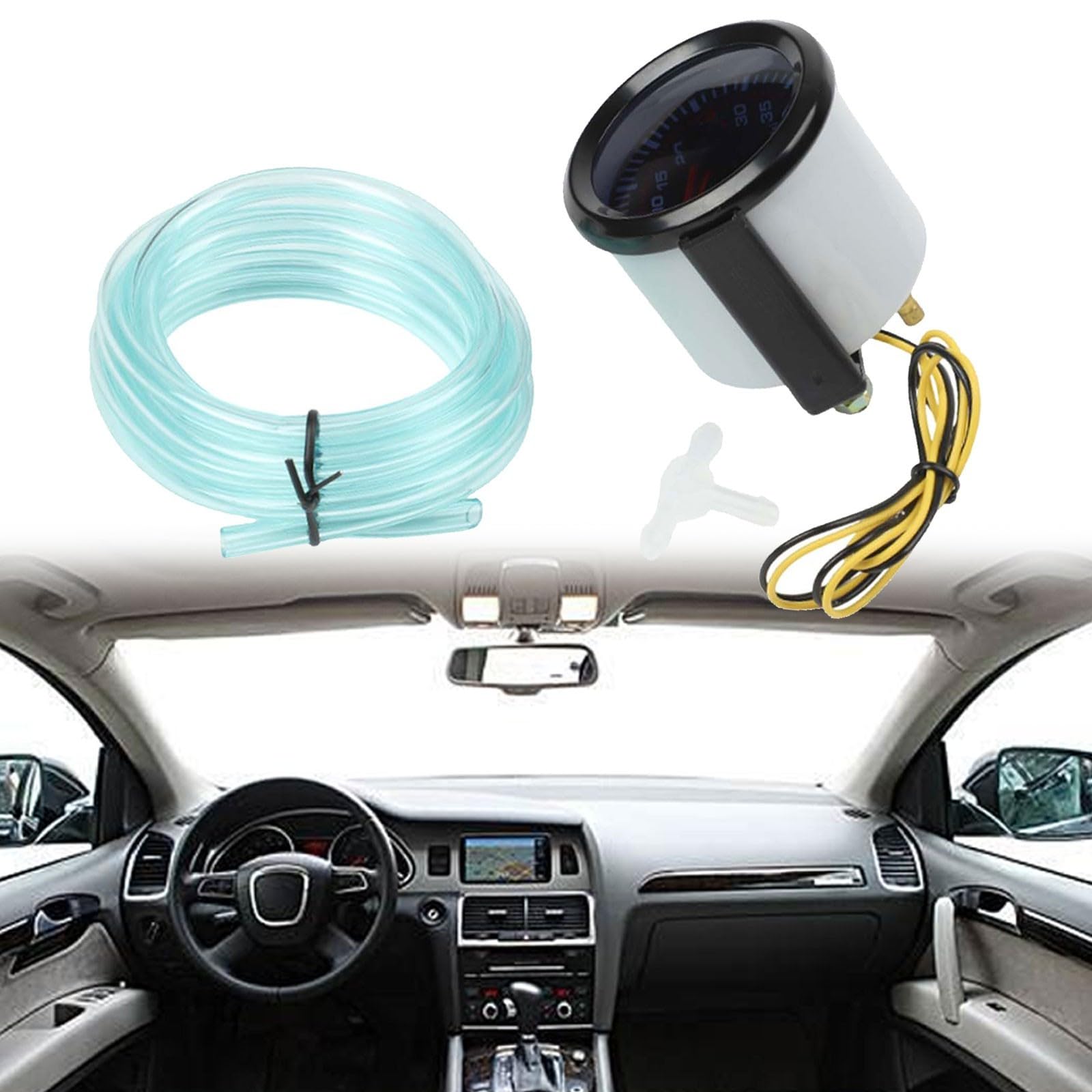 Manomètre Turbo Boost de 52 mm avec affichage LED pour une utilisation automobile pour modification de voiture compatible avec alimentation 12 V Matériau plastique ABS