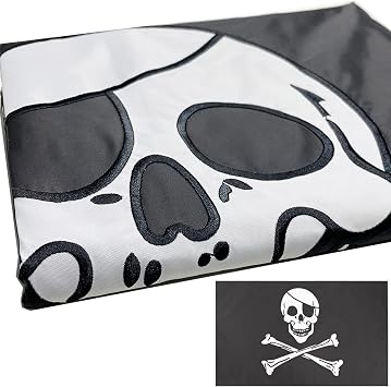 Pirate Edward England Flag Embroidered 3x5 Outdoor Double Sided Pirate Jolly Roger Flags Banner for Outside 3ply Embroidered with 2 Brass Grommets Vivid Colors Waterproof