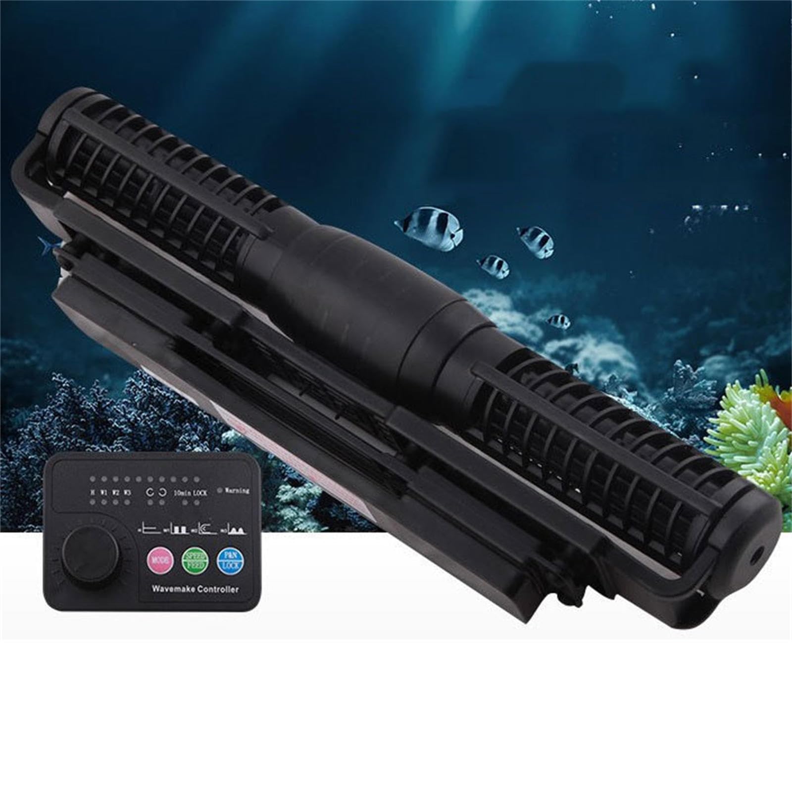 Bomba de flujo de acuario para tanques de agua dulce y salada, 4 modos de onda y bomba de circulación de agua ajustable de 10 velocidades para un entorno acuático mejorado