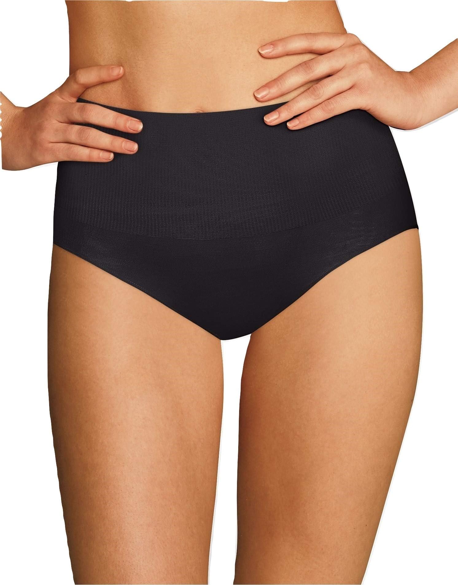 womens Shaping Brief with Cool Comfort Flexees (Black, 3XL)