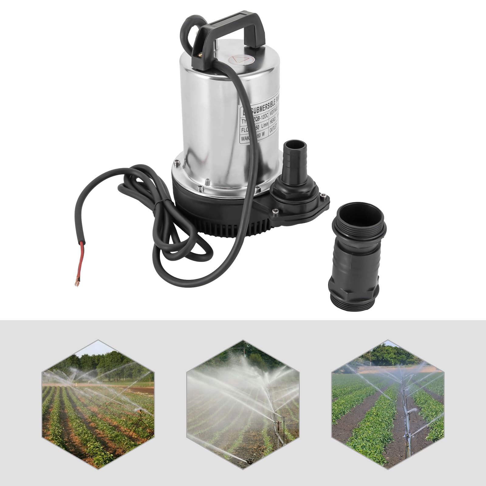 Pompa sommersa per acque luride DC 12V 6000 l/h Pompa di sollevamento dell'acqua caricata Pompa sommersa Pompa dell'acqua Funzionamento silenzioso