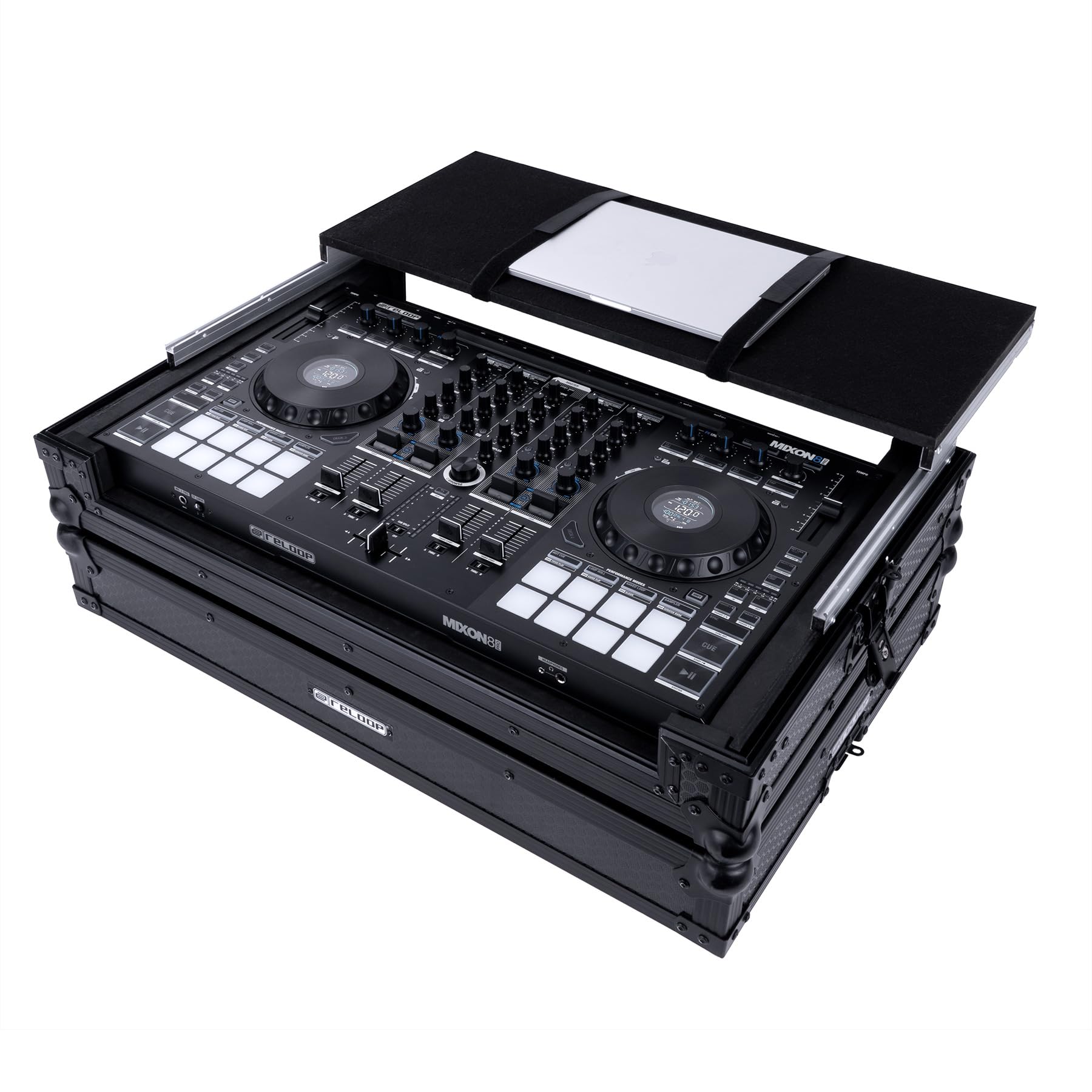 Reloop Premium Large Controller Case - Handgefertigtes DJ Controller Case aus robustem Holz und hochwertigem Aluminium