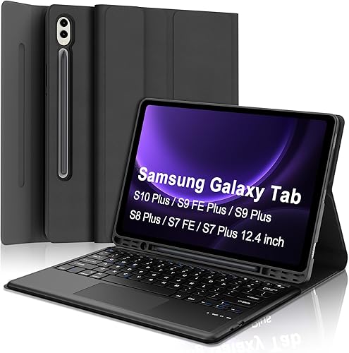 Vista 20 de Combo Touch - Funda con teclado táctil para Samsung Galaxy Tab S10 FE/S10 Lite/S9 FE de 10.9 pulgadas, teclado retroiluminado desmontable magnético