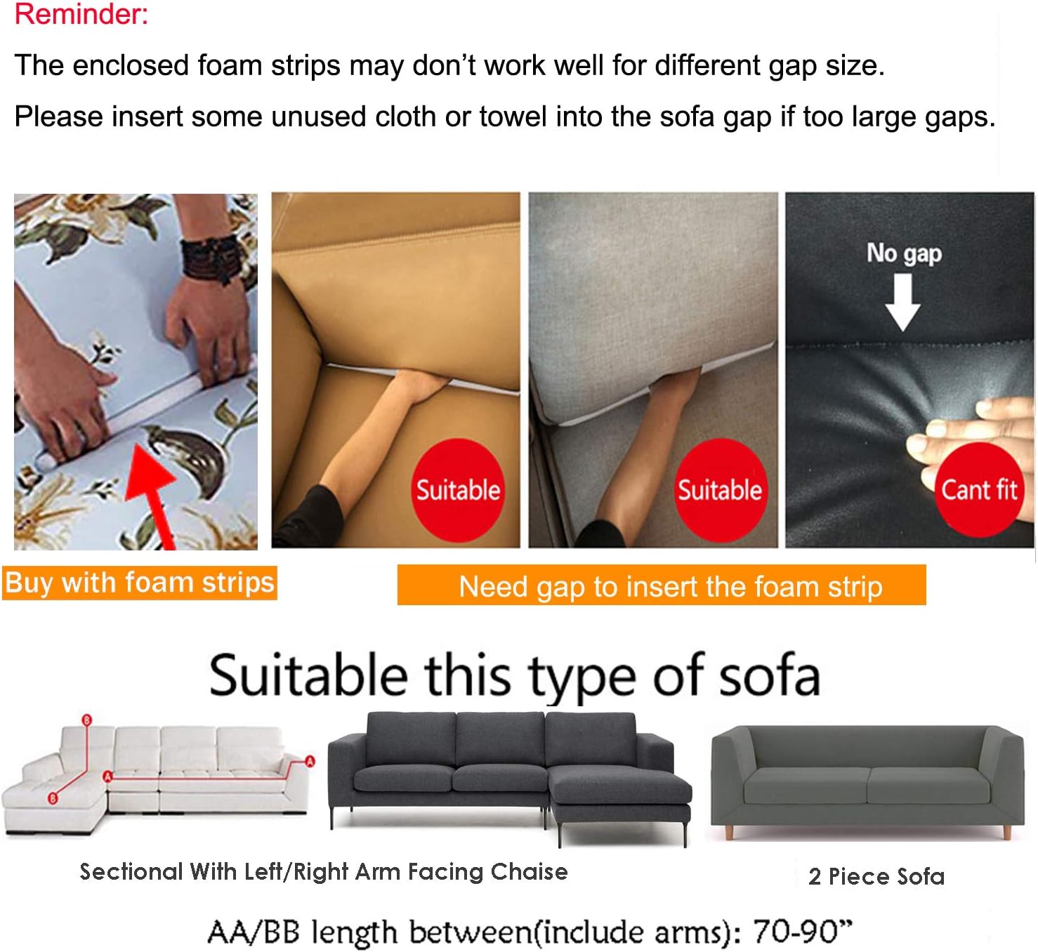 Mingfuxin Upgrade Sectional Sofa Cover, 2pcs L Shaped Sectional Couch Covers,High Stretch Furniture Protector Couch Covers for Sectional Sofa with 2pcs Pillowcases,Grey