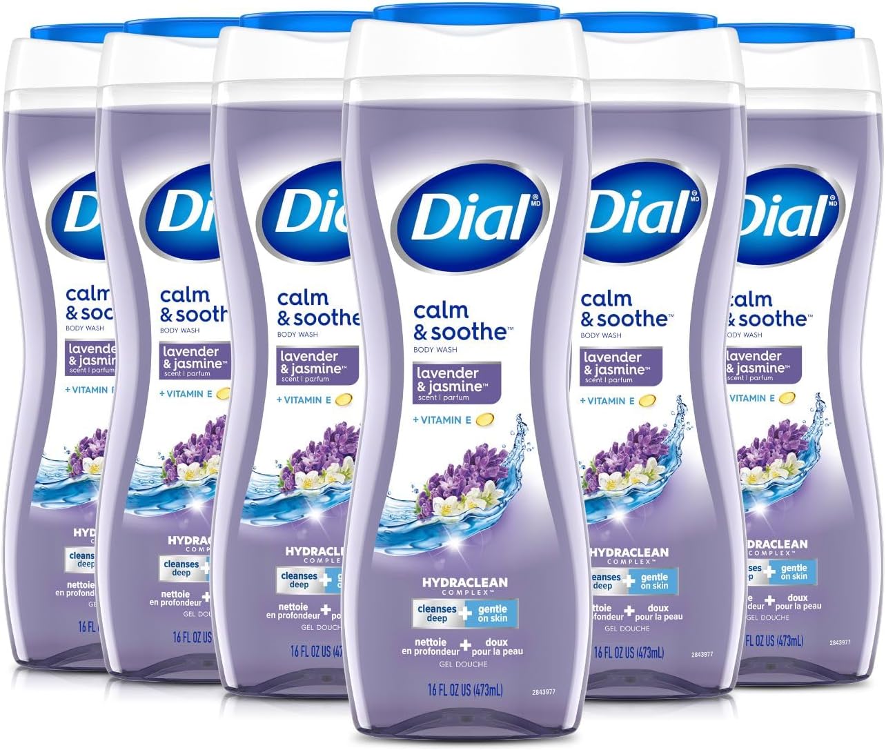 Dial Body Wash, Lavender & Jasmine, 16 FL Ounce, (Pack of 6)