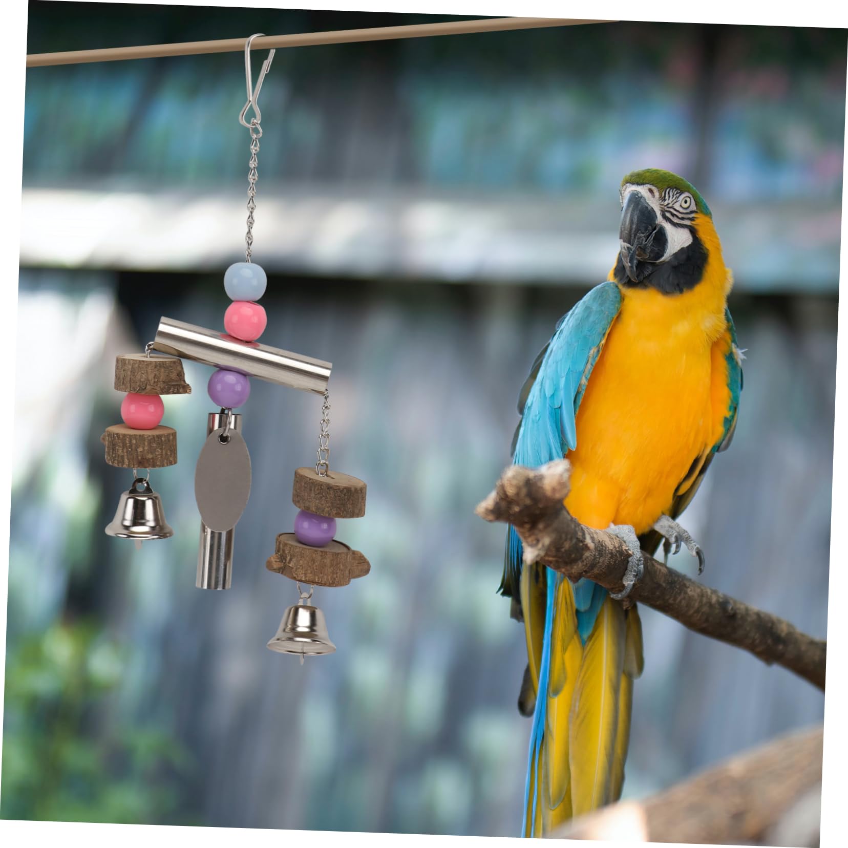 DOITOOL 3pezzi Giochi Per Uccelli Acciaio Inossidabile Con Campanella Giocattolo Appeso Per Pappagalli Per Cage Decor e Divertimento Del Tuo Pet