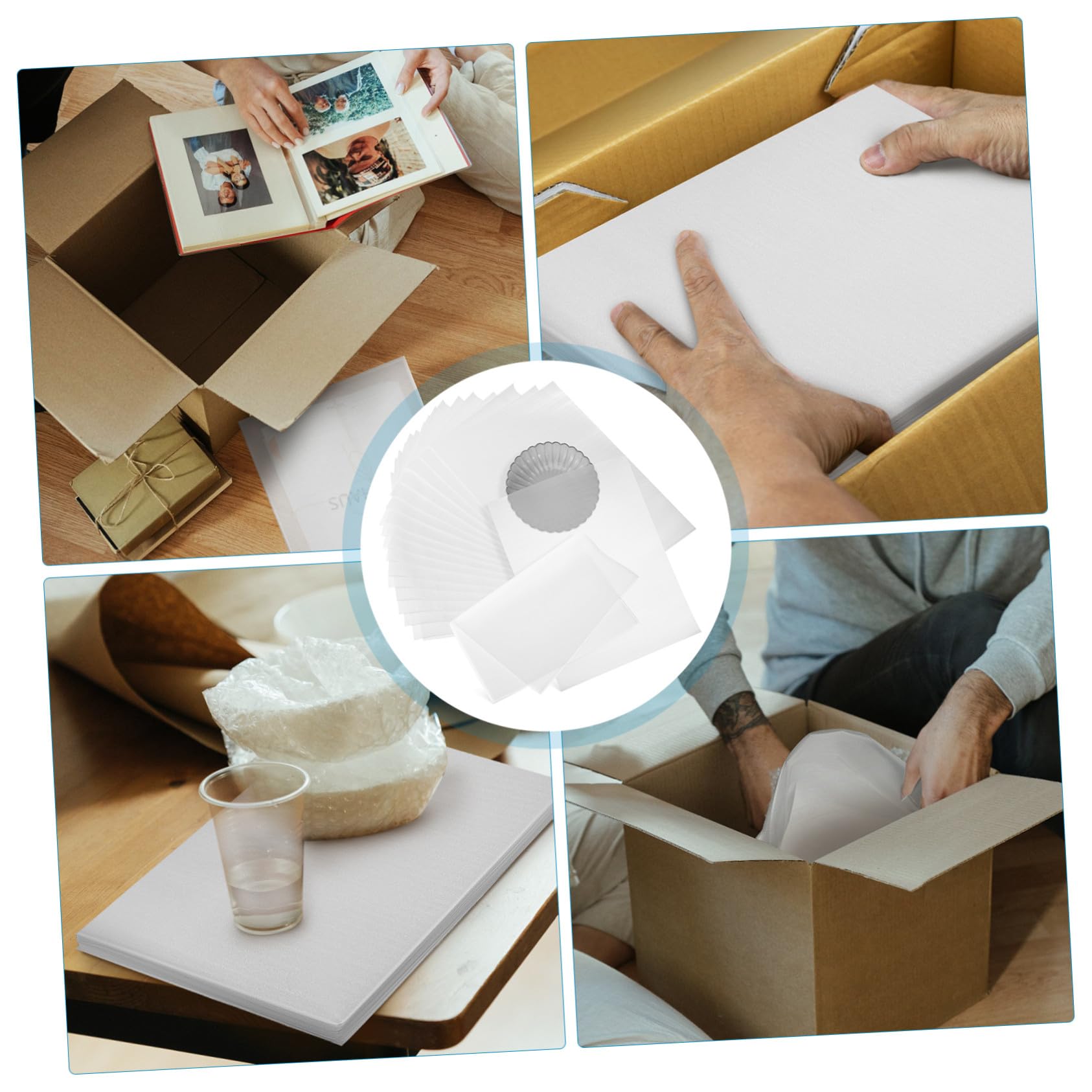 100 Stück PE Schaumstoffbeutel Dicke Leichte Polstertaschen für Umzug Verpackungsmaterial Halbtransparente Reißfeste Schaumstoffverpackung für Geschirr und Versand