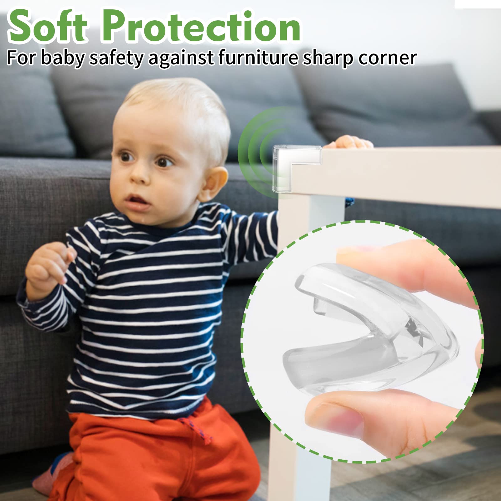 HAPPY CHLEAKantenschutz Baby e 8 protezioni angolari in schiuma. Protezioni per bordi tavoli e angoli: 6
