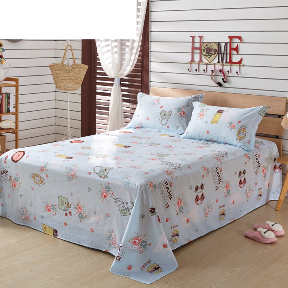 Coton imprimé respirant anti-plis, linge de lit sergé lin 200x230