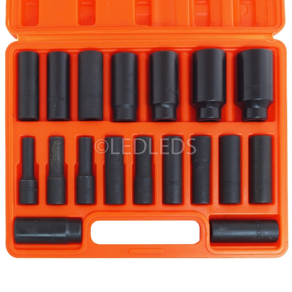 SET 18 BUSSOLE LUNGHE RINFORZATE 12 IMPATTO AVVITATORE ARIA PNEUMATICO 10-32mm