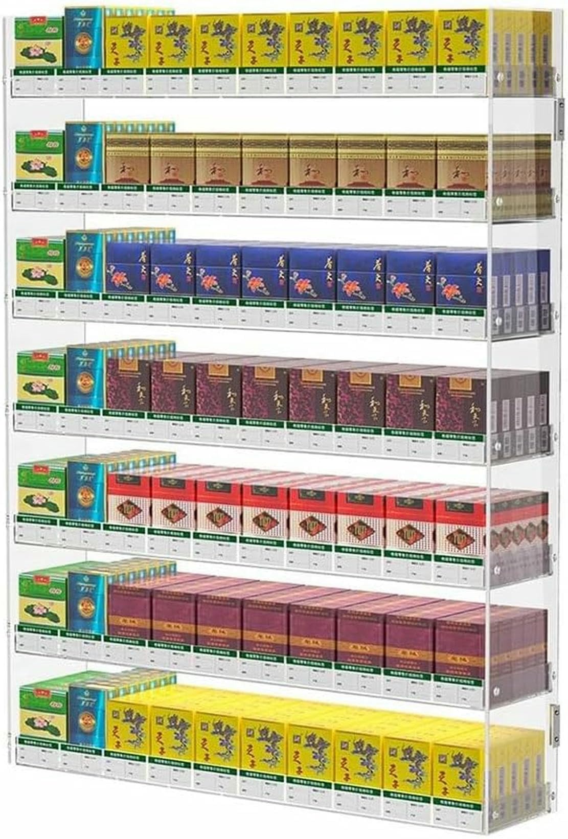 Présentoir de détail acrylique et étagère murale pour étui à cigarettes