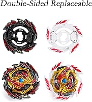 Vista 2 de Hozuumo Juego de trompos Gyro Battling Top Burst Gyro, con lanzadores de giroscopio y mango, juego de combate, regalo para niños, B-145