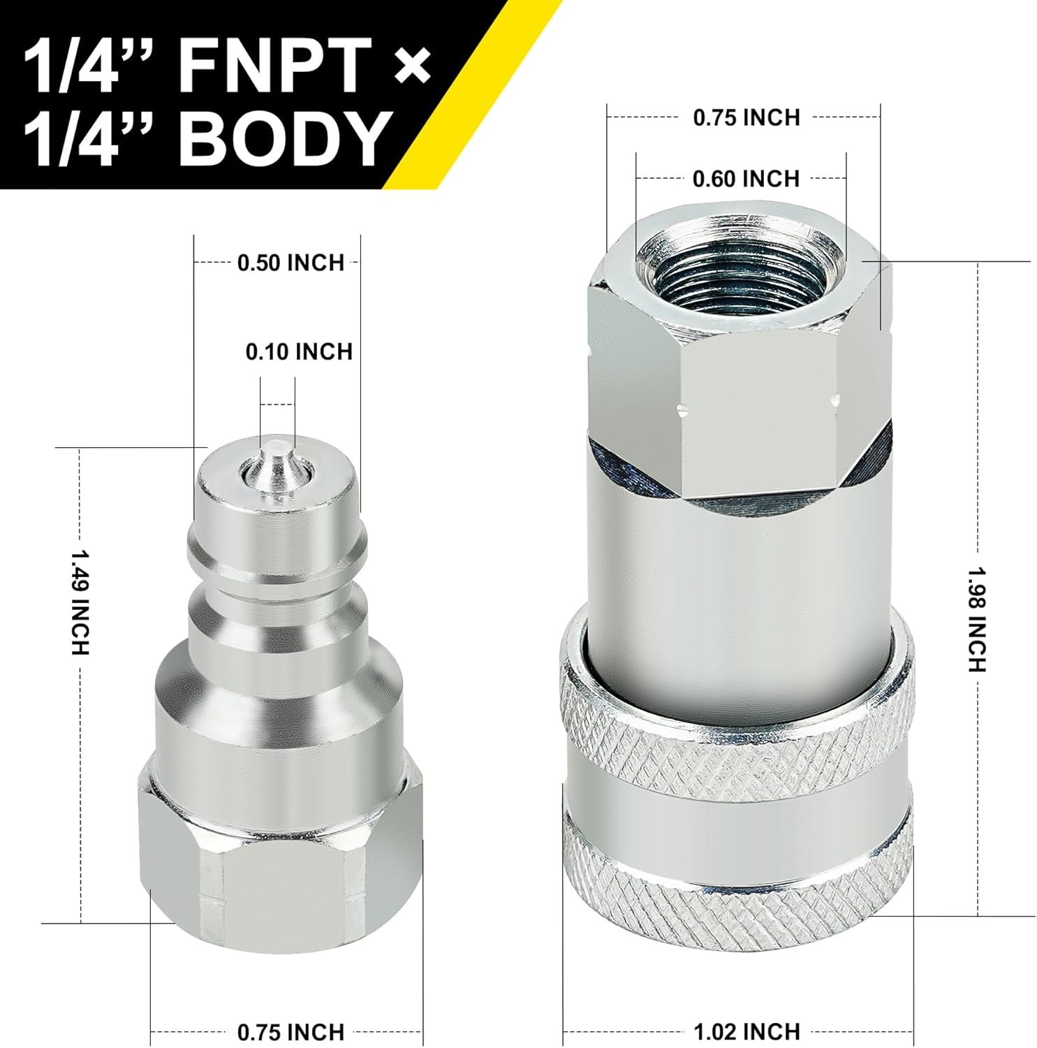 1/4'' Ag ISO 5675 Poppet Pioneer Hydraulic Quick Connect Coupler with Dust Caps
