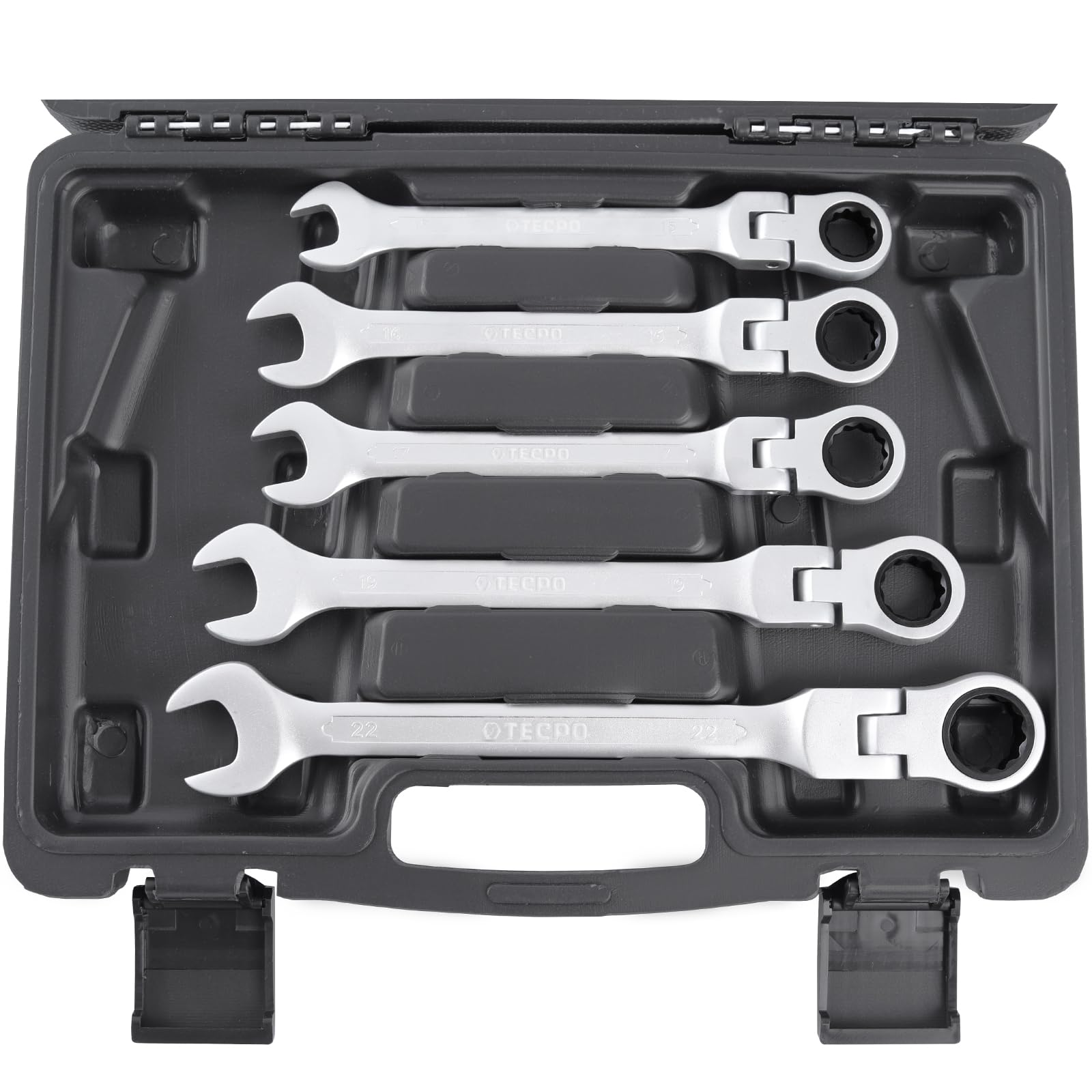 TECPO Jeu de clés à cliquet articulées SW 8-22 mm