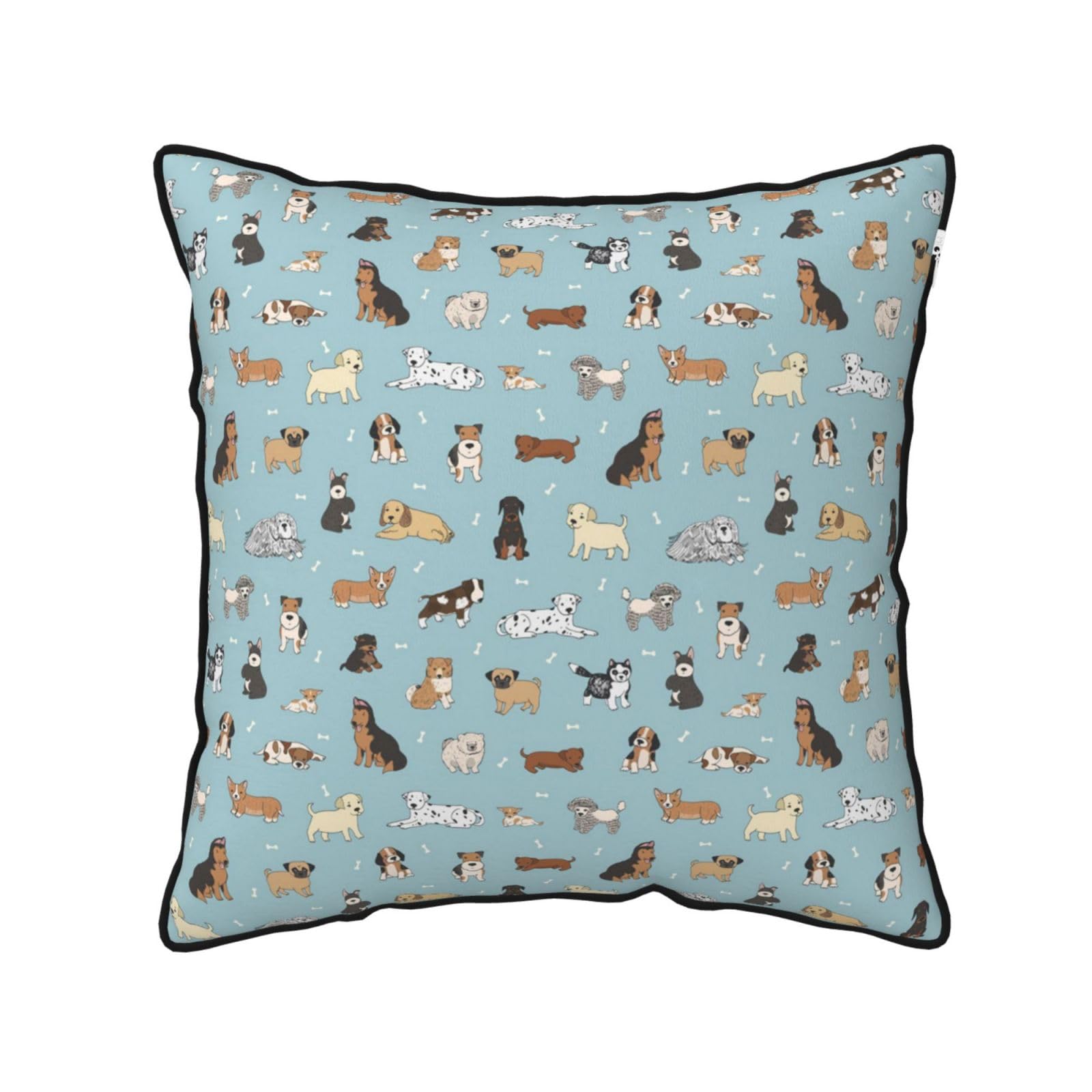 FZGGWYHL Puppy Doodles printed Velvet Throw Pillow Cover Pillowcase