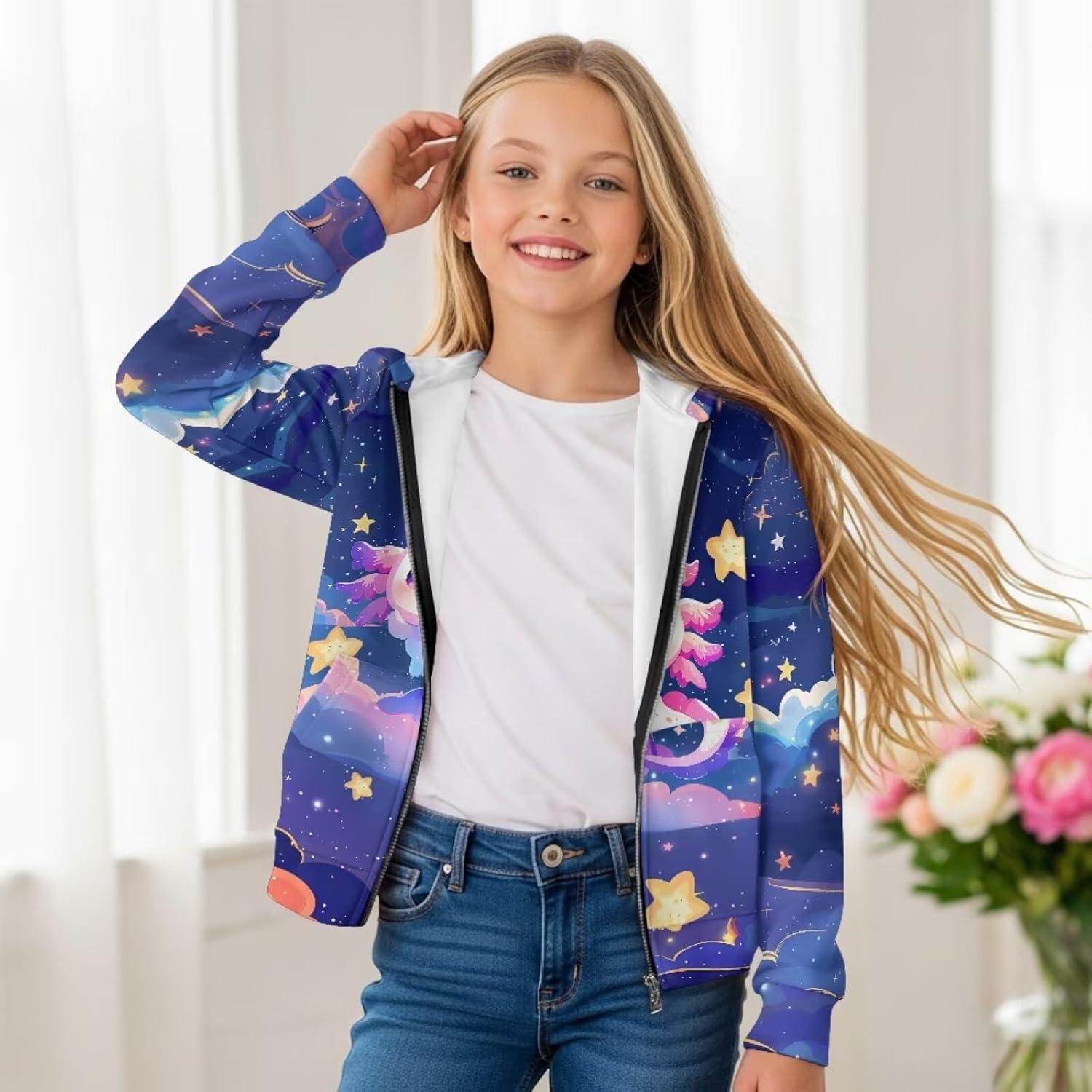 Coloranimal Kids Clothes Full Zip Up Hoody Sweatshirts for Girls and Boys Active Hoodies Ages 6-16year - Image 3