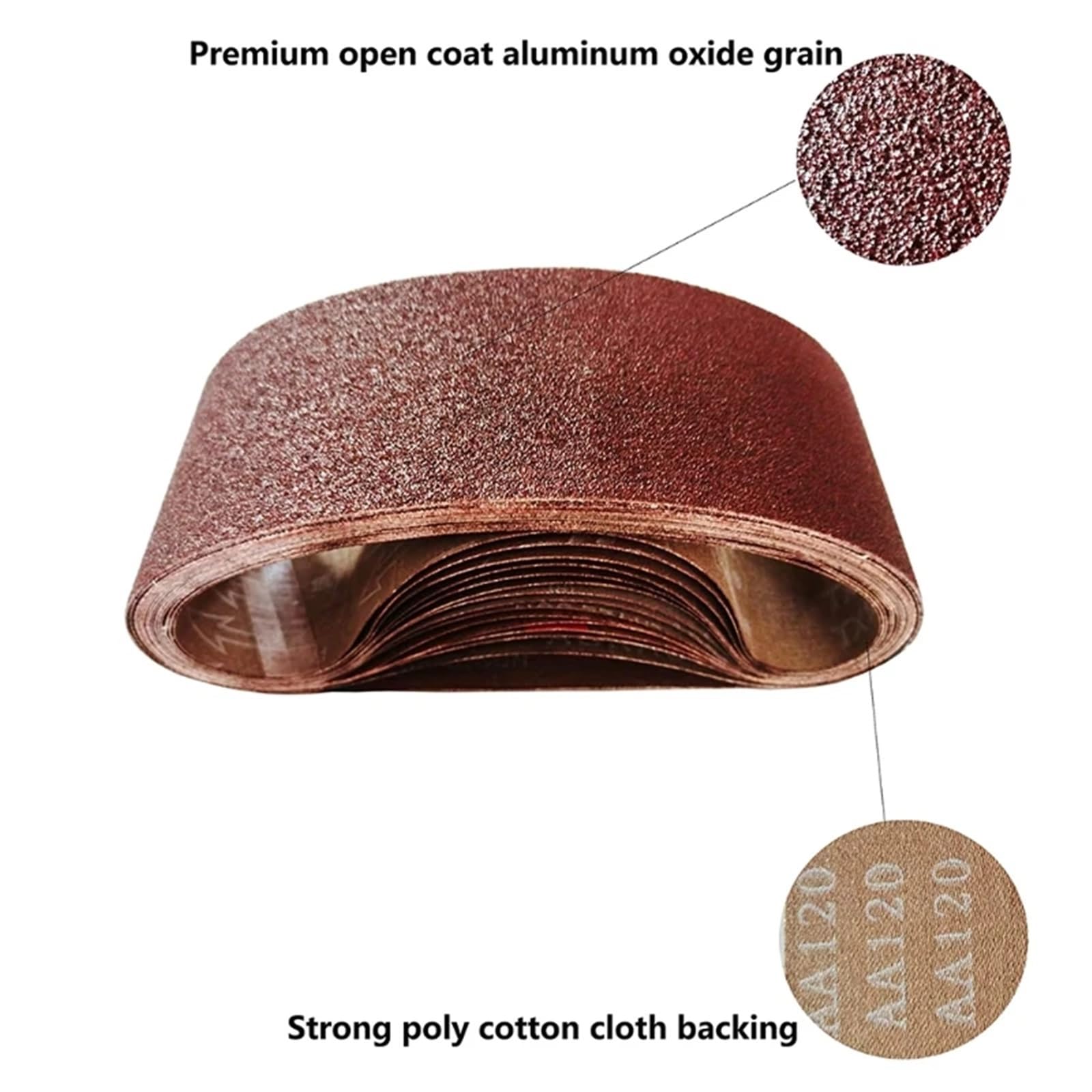 10 sztuk szlifierka taśmowa taśmy szlifierskie 762x25mm tlenek glinu materiał ścierny 60-1000 grys narzędzie do szlifowania drewna(180#)