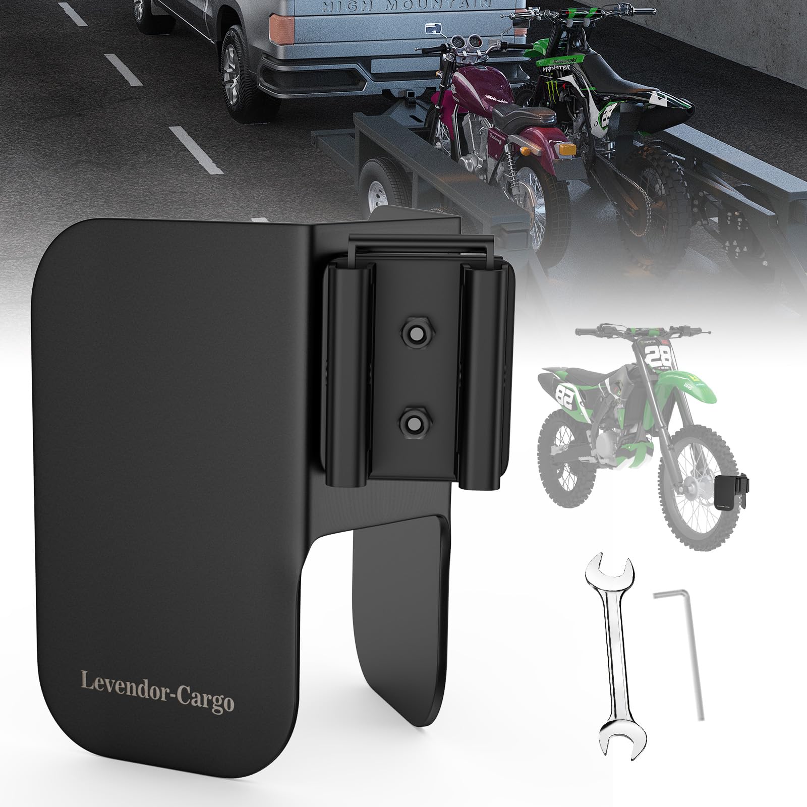 LEVENDOR E-Track Dirt Bike Wheel Chock