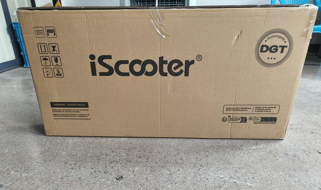 iScooter 10" Patinete Eléctrico Adultos Homologado DGT, 500W Motor, Autonomía De 30-40 KM, Máxima 25KM/H, Bocina, Timbre, Intermitentes, App, Frenado Doble, Plegable, Carga 120 KG, Bloqueo/Desbloqueo