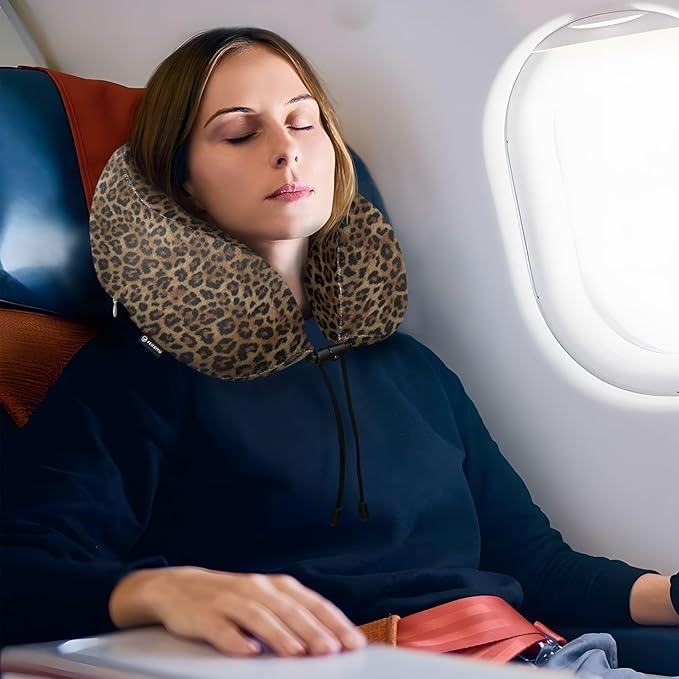 Almohada de Viaje para Cuello Memory Foam Estampado Leopardo miniatura 2