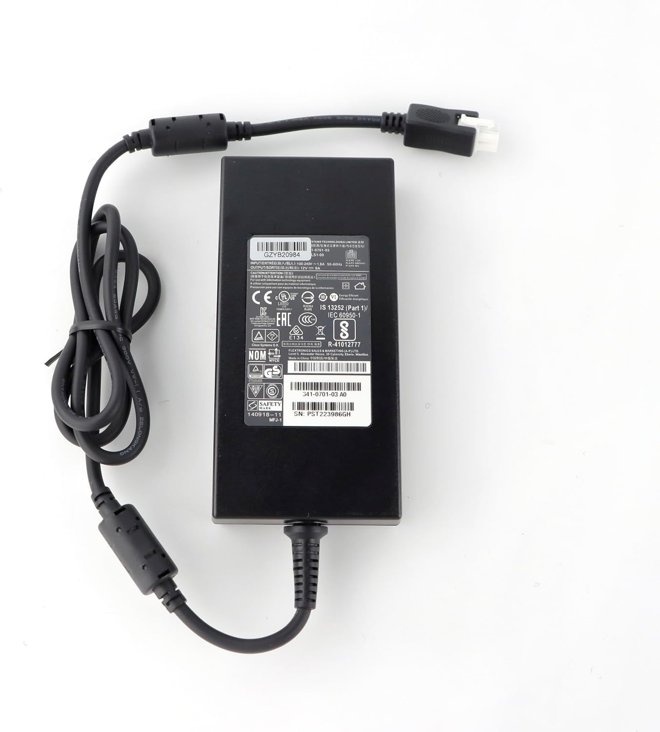 12V 9A 108W 6-Pin FA110LS1-00 Power Adapter for Cisco ISR4321/K9 ISR 4321 Router, 341-0701-03 PWR-4320-AC Replacement AC/DC Power Supply Charger Cord