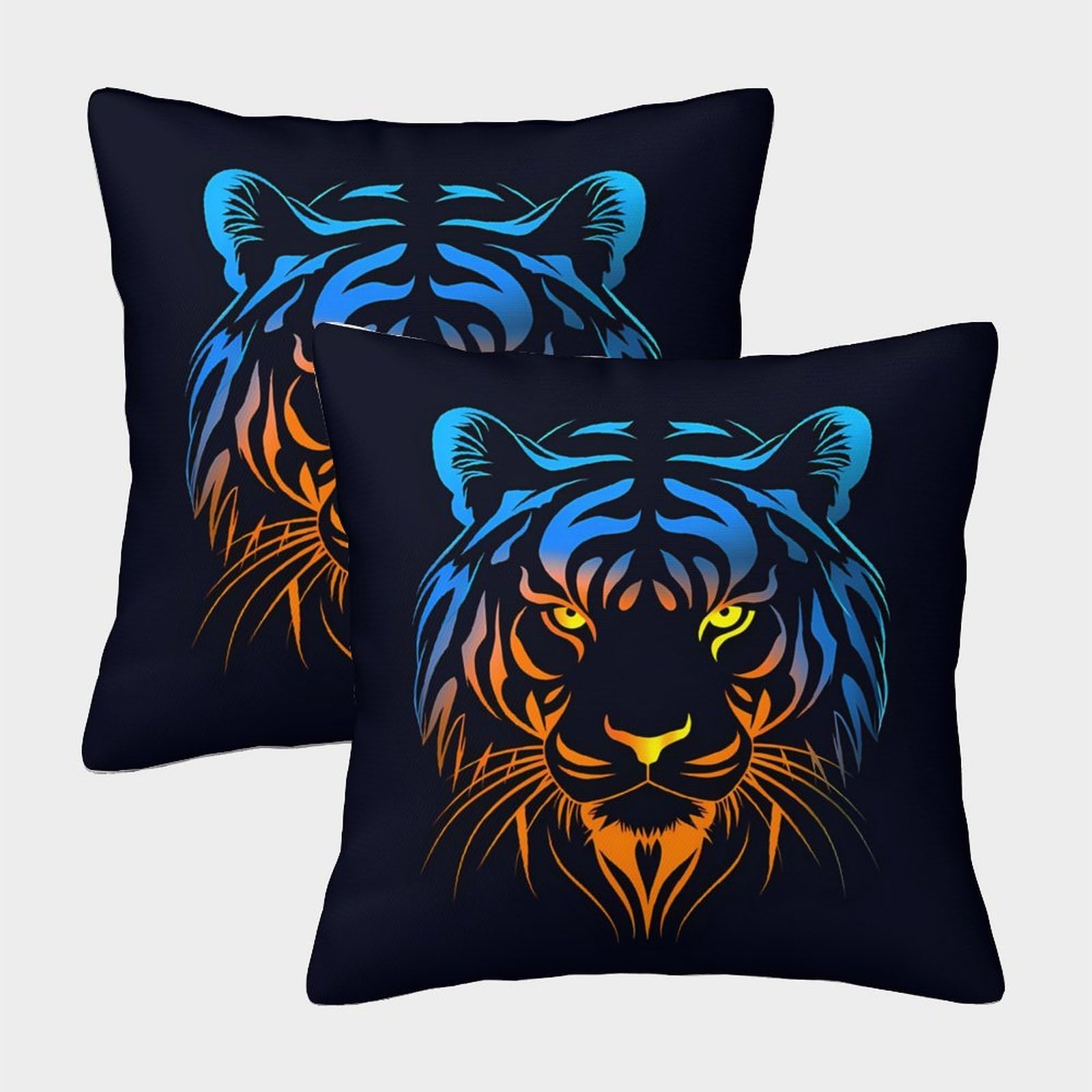 QFVANSIYO Trendy Tiger Design 3D Printed Microfiber Pillowcase Bedroom Decor Tiger Pillow Cover for Adults Teens Home Bedding 45x45cm