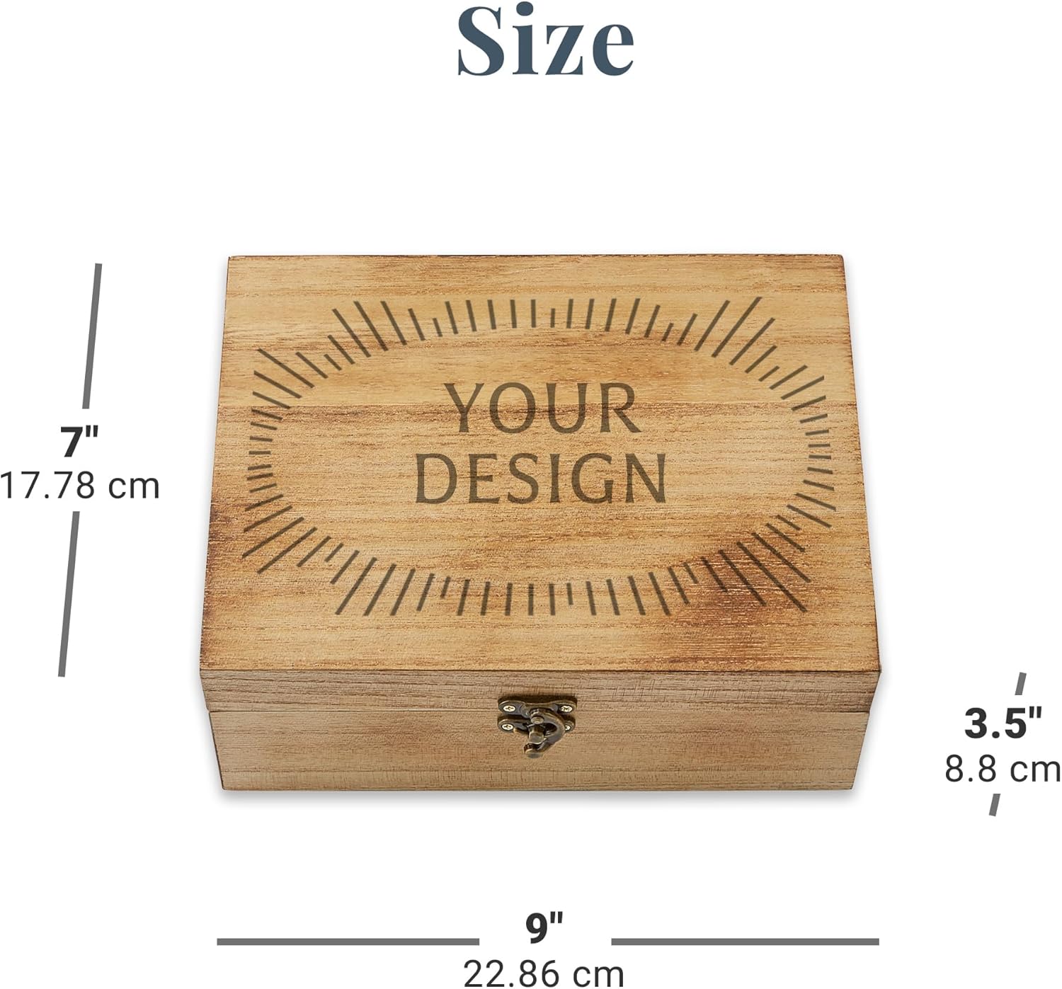 Let's Make Memories Personalized Wooden Keepsake Box With Hinged Lid - Wood Memento Box - Decorative Storage - Home Decor - For Couples, Wedding, Newlyweds - Laser Engraved - Our Adventures Together