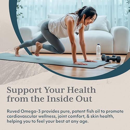 Miniatura 5 de Ruved 1000mg Omega-3, Omega 3 puro y potente para el bienestar diario, ácidos grasos esenciales para el cerebro, las articulaciones y la salud