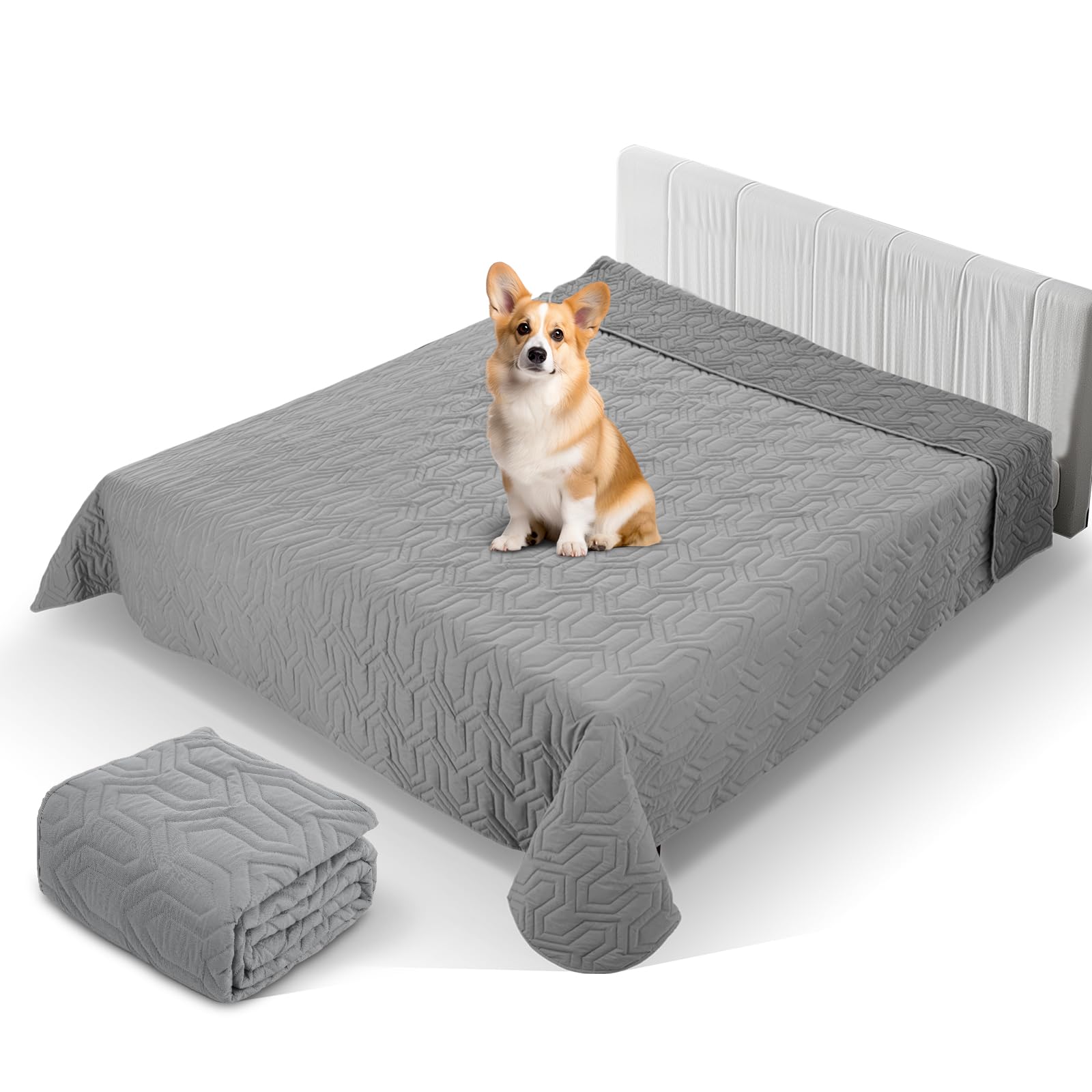 PICK FOR LIFE 208x208cm wasserdichte Hundedecke, Waschbare Haustierdecke für Sofa und Bett, Beidseitig Verwendbare Decke für Hunde sowie Katzen, Geeignet für den Innen- und Außenbereich