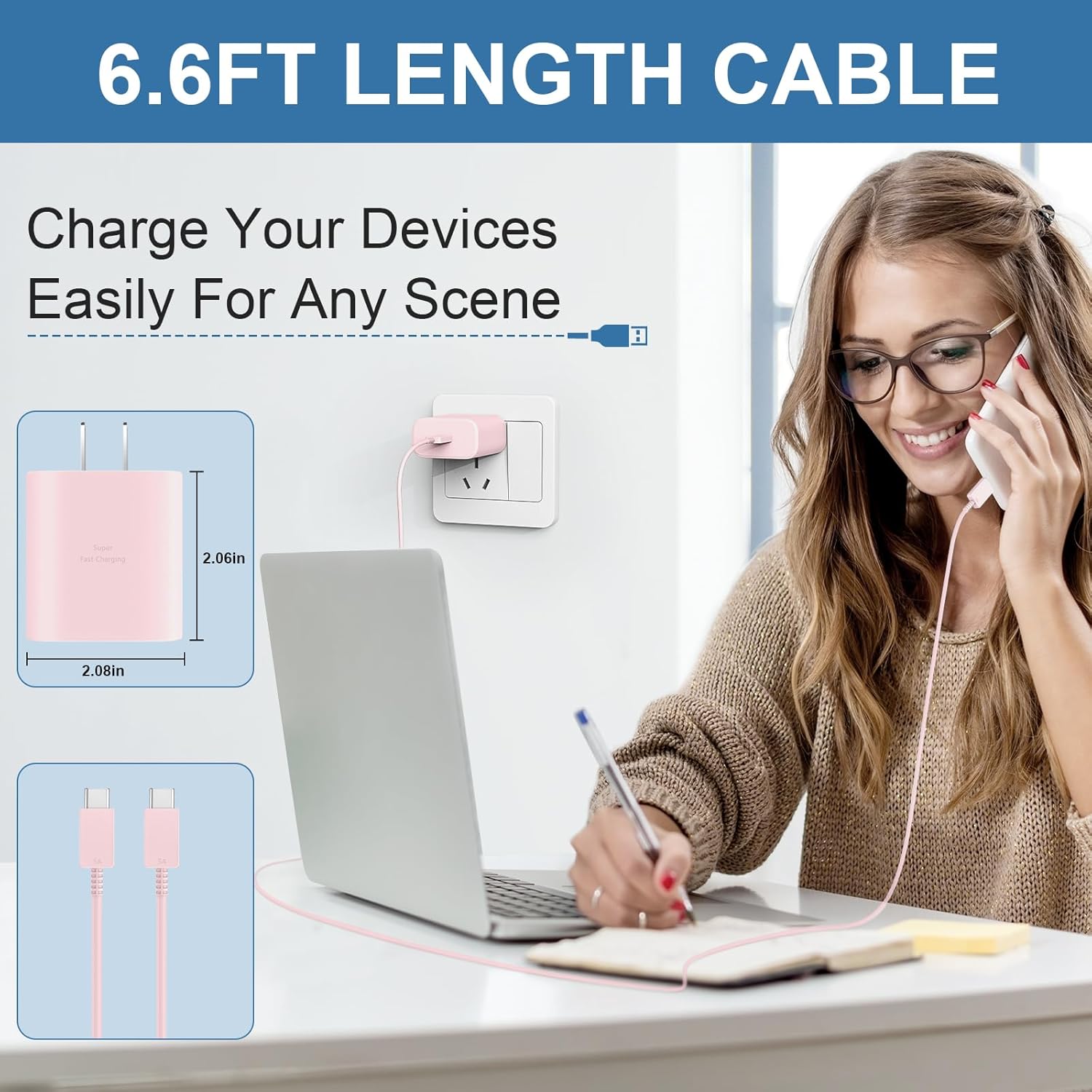 45W Super Fast Charger USB Type C Charger Cord 6.6FT with Android Phone Charger Fast Charging Block for Samsung Galaxy S25/S25 Ultra/S25+/S24 Ultra/S24/S24+/S23 Ultra/S23/S22/S20/S21/Note 20/Note 10 - Image 5