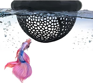Floating Betta Hammock & Shrimp Cave, Aquarium Decor,3.9"L x 3.9"W x 1.9"H