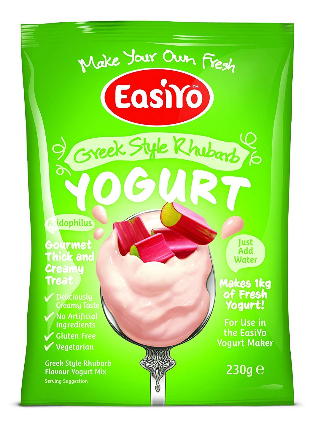 EasiYO Greek Style Rhubarb Yogurt Mix 1 x 230g Sachet