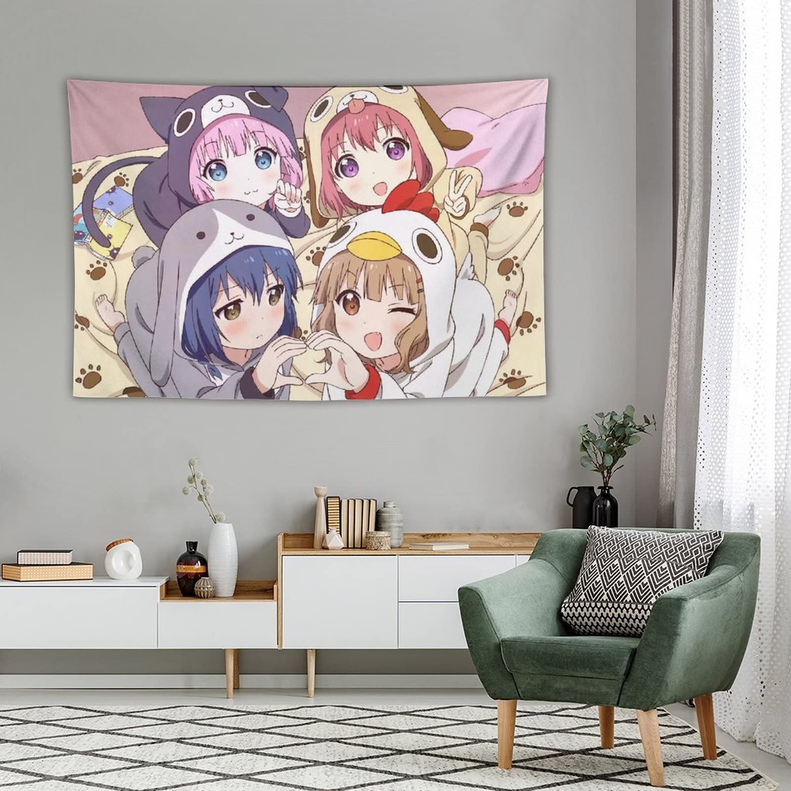 Amazon.co.jp: タペストリー 可愛いアニメ柄 ゆるゆり 壁タペストリー