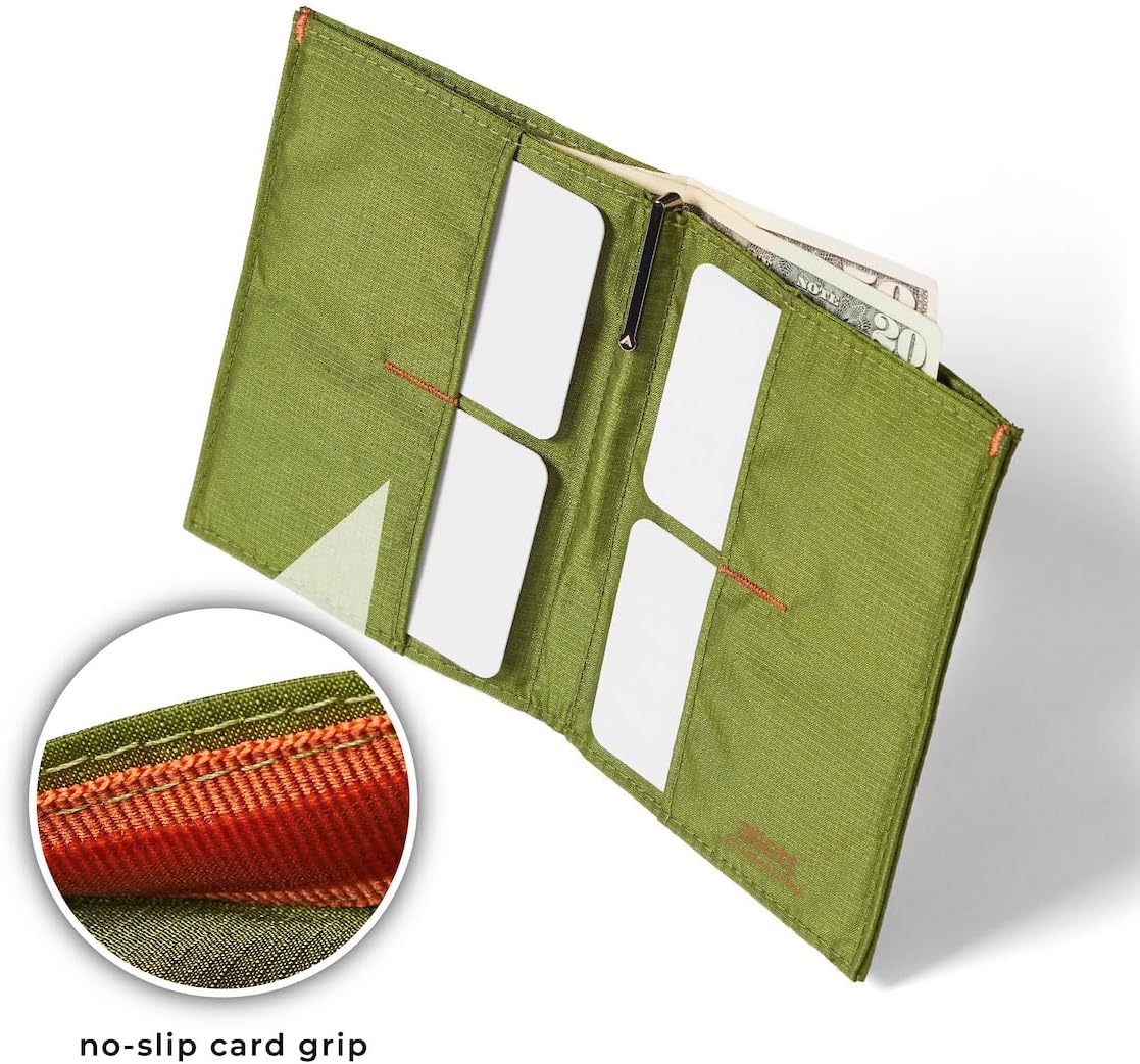 Allett Original Wallet, Cala Green | Nylon, RFID Blocking, Thin Bifold, Minimalistic, Front Pocket | Holds 4-24+ Cards, Bills, Receipts | Wallets for Men & Women - Image 3