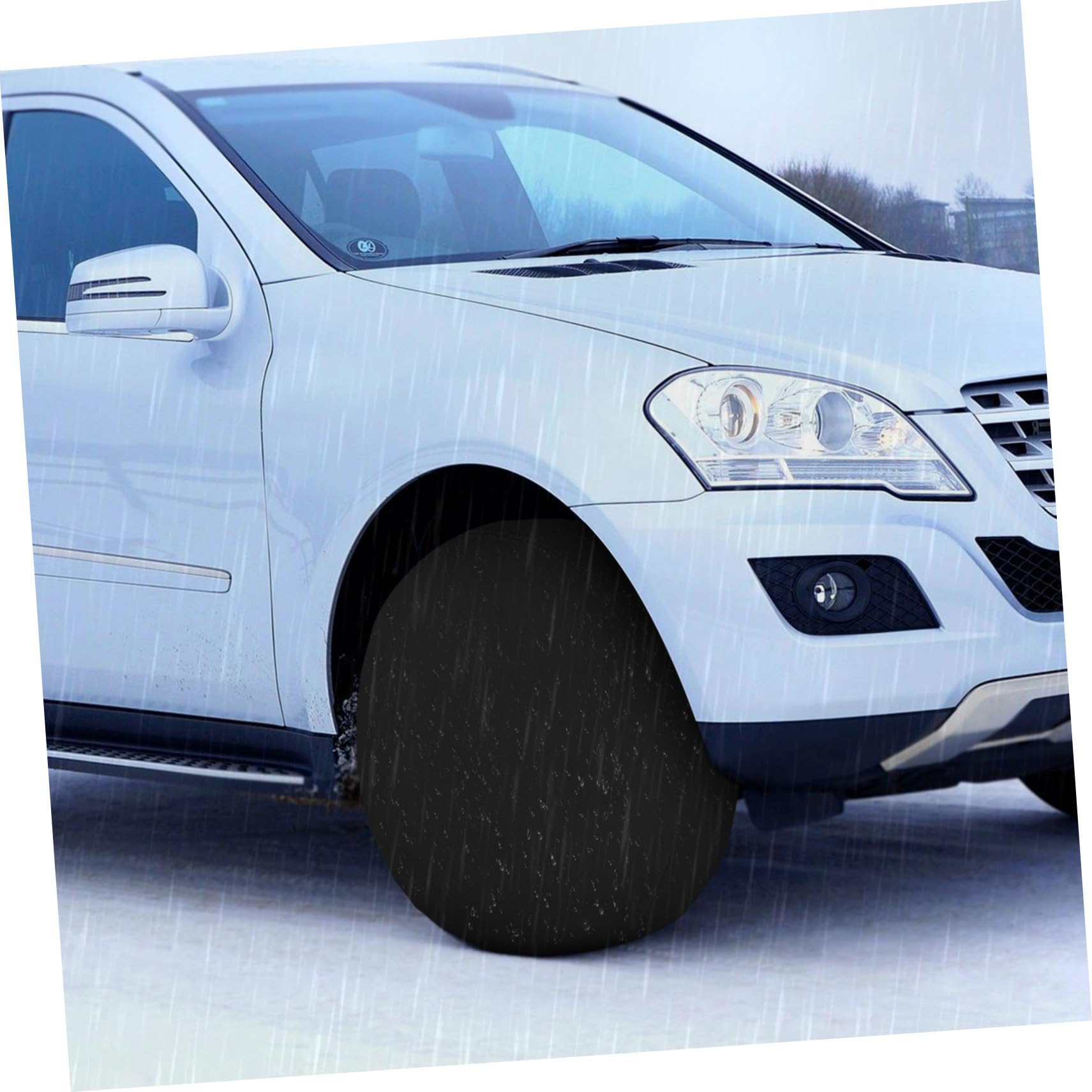 HANABASS 4 pezzi Coperture Pneumatici in Oxford Nero con Elastico Protezione Resistente per Ruote per Suv Camper Camion e Rimorchi Accessori per Trailer da Viaggio