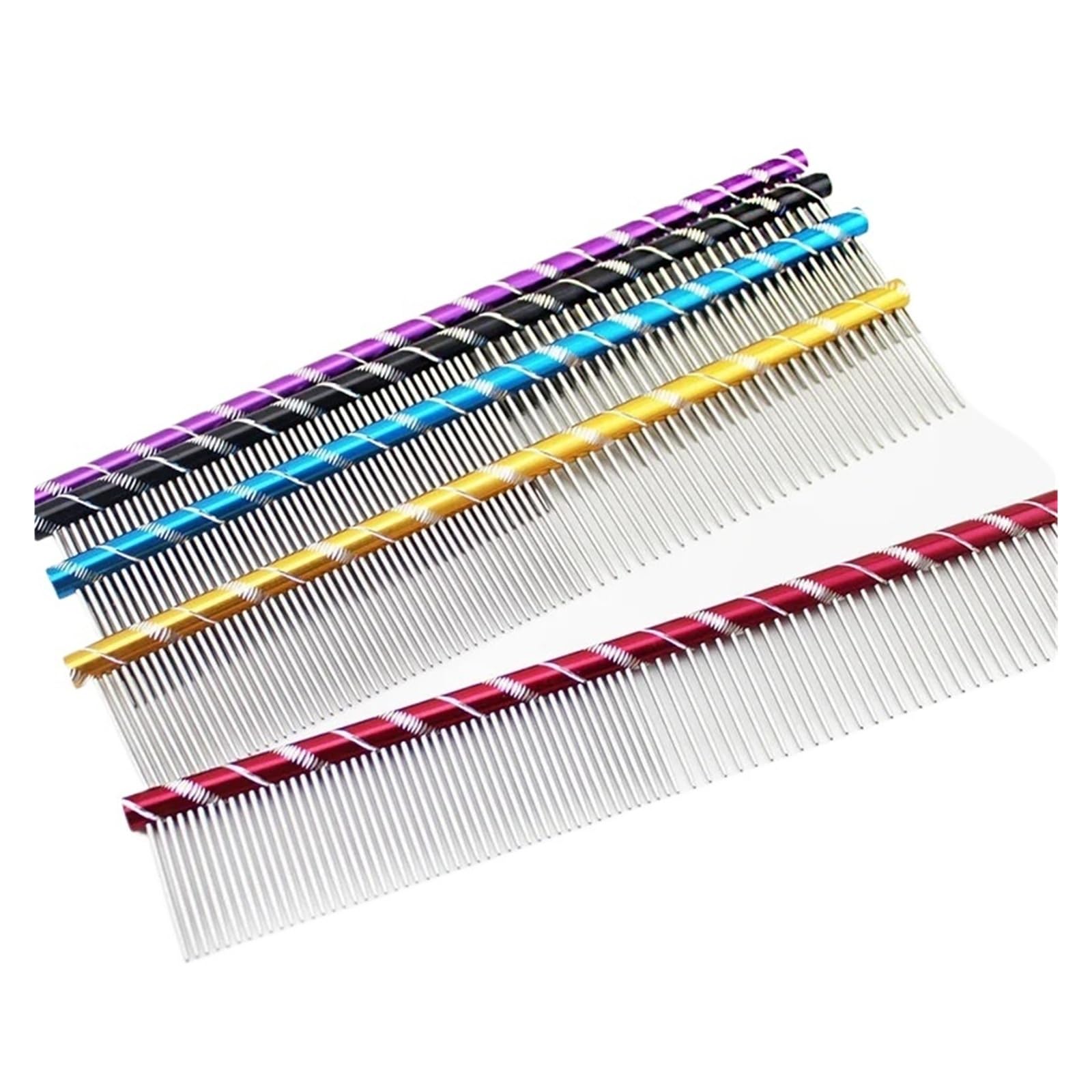 Generisch 10 Stück 19 cm/16 cm Haustier-Hundekamm, Heller, bunter Streifen, Fellpflege for zotteliges Friseurwerkzeug(16cm)