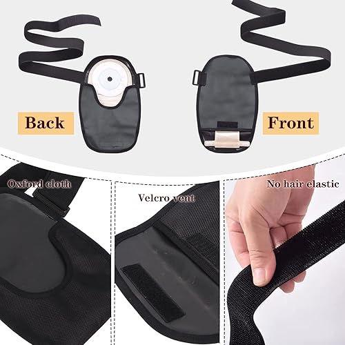 Miniatura 2 de Paquete de 2 fundas para bolsas de colostomía, fundas impermeables para bolsas de ostomía con cinturón ajustable, portátil, universal, lavable,